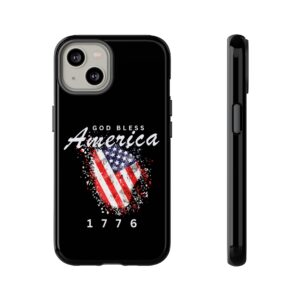 GOD BLESS AMERICA (black case) Phone Case, Tough Phone Cover for Military Supporters, Patriotic Gift, Veteran Appreciation, Soldier Tribute