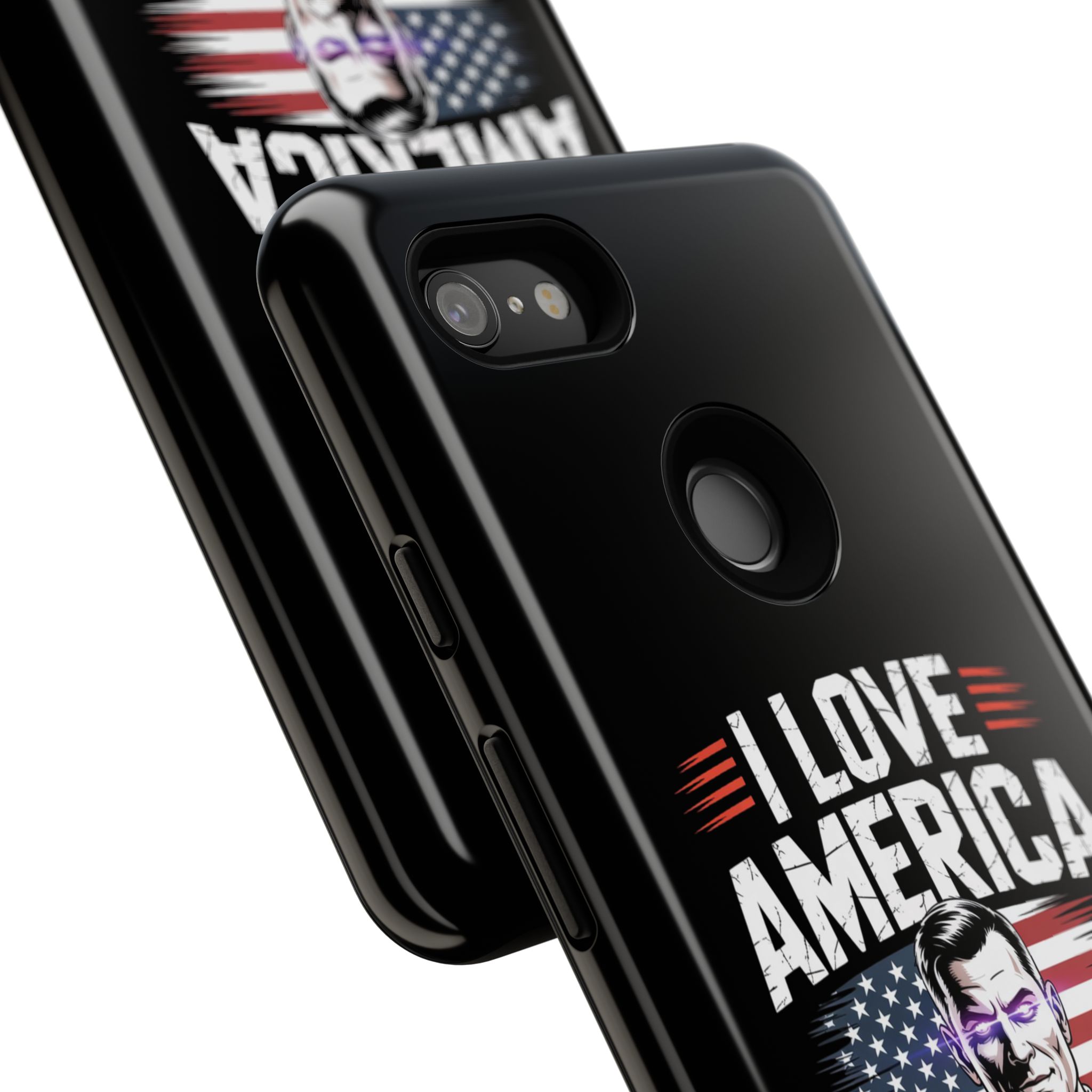I Love America, Patriotic Phone Case, , Cute Gift for Her, July 4th Accessory, Heart Design, American Pride - Image 47