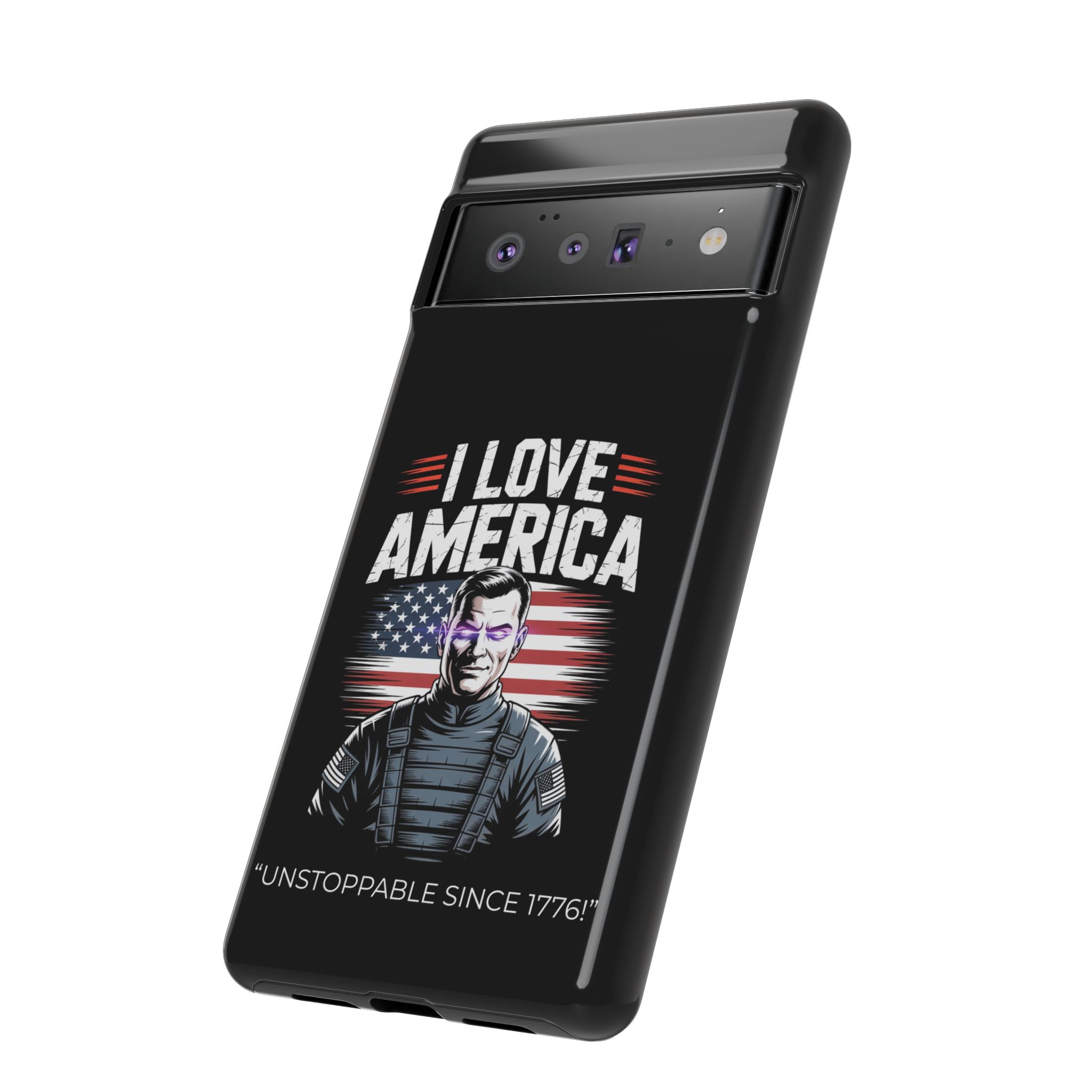 I Love America, Patriotic Phone Case, , Cute Gift for Her, July 4th Accessory, Heart Design, American Pride - Image 20
