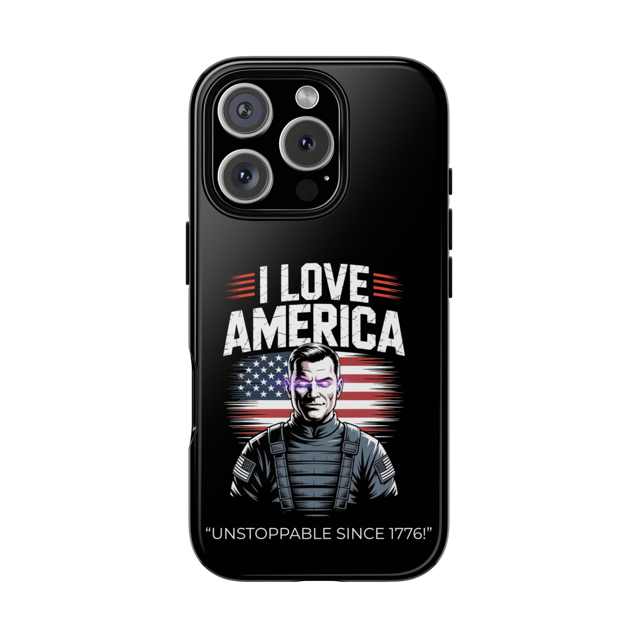 I Love America, Patriotic Phone Case, , Cute Gift for Her, July 4th Accessory, Heart Design, American Pride