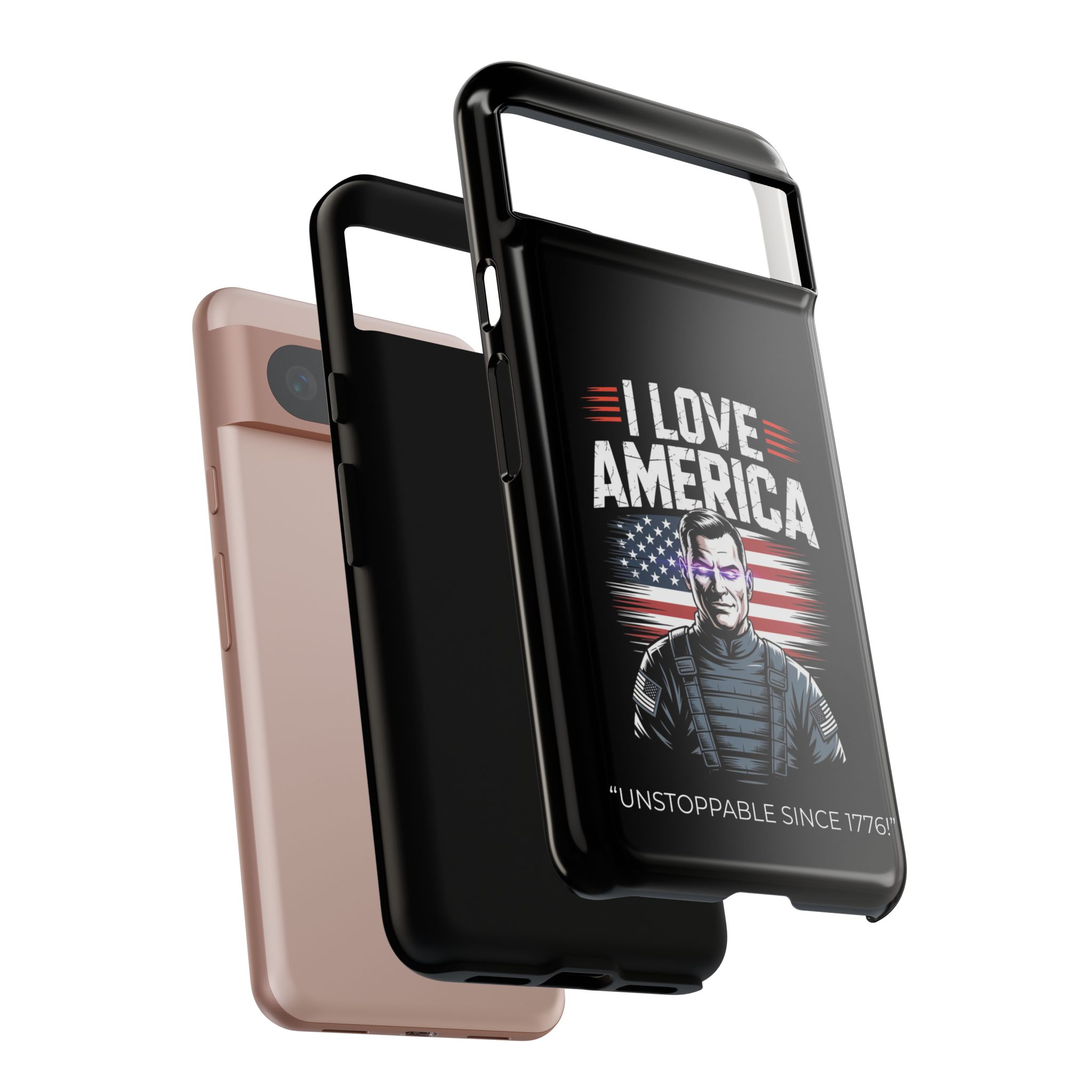 I Love America, Patriotic Phone Case, , Cute Gift for Her, July 4th Accessory, Heart Design, American Pride - Image 30
