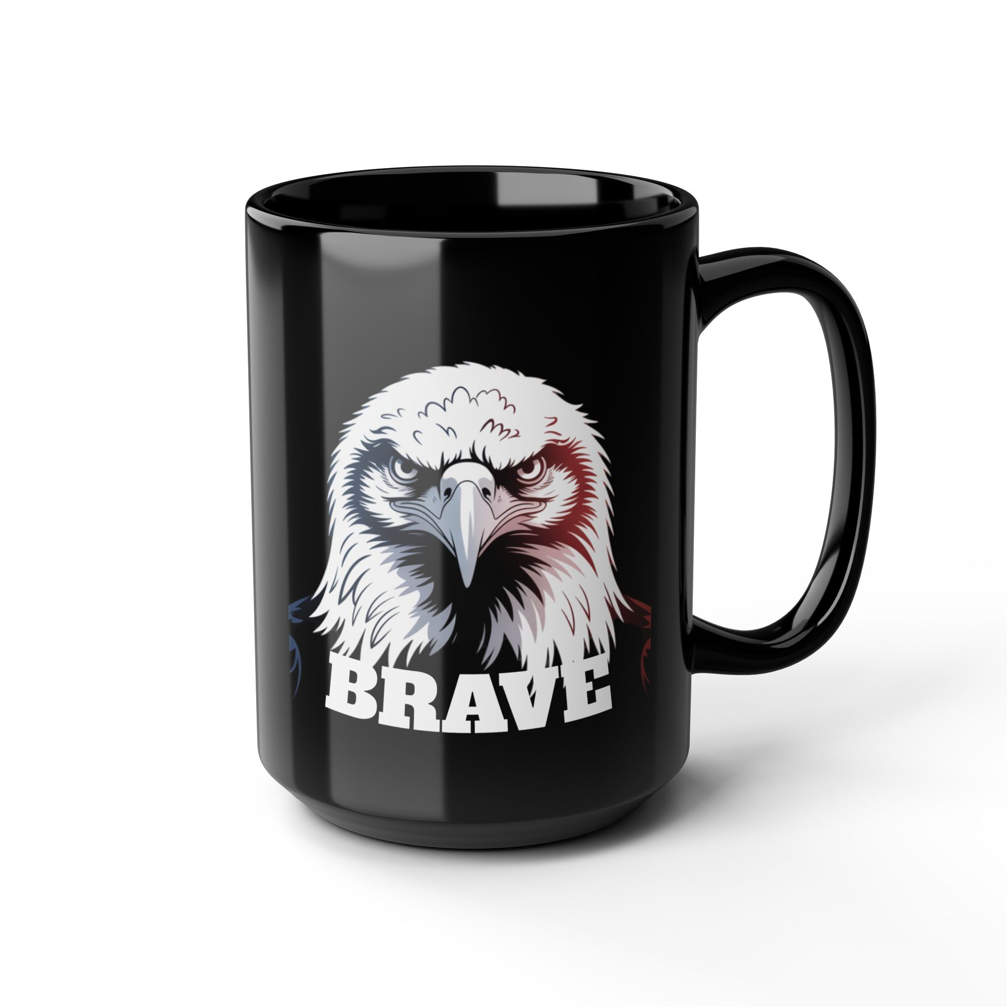 BRAVE AMERICAN EAGLE , Patriotic Coffee Mug, Black Mug, Gift for Veterans, Fourth of July Decor, USA Spirit, Independence Day