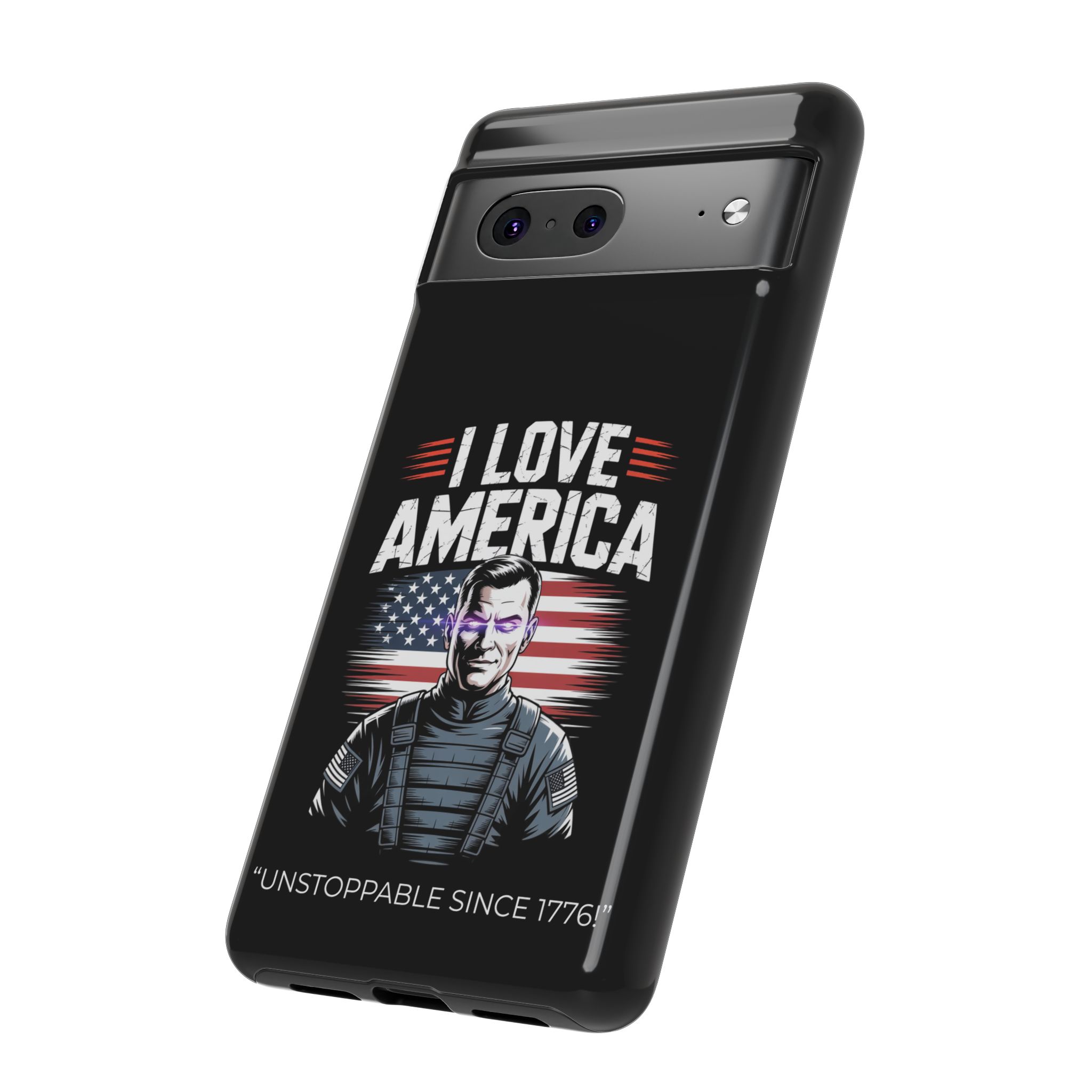 I Love America, Patriotic Phone Case, , Cute Gift for Her, July 4th Accessory, Heart Design, American Pride - Image 16