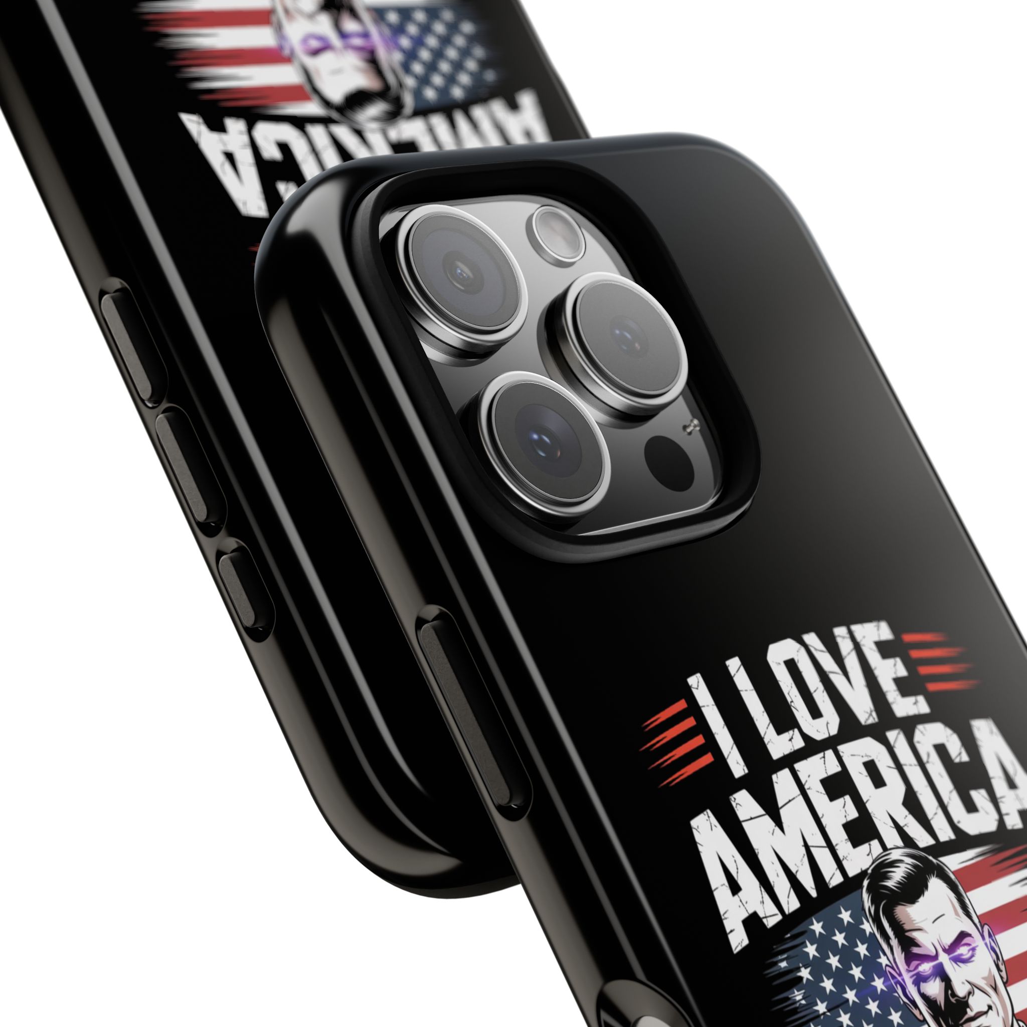 I Love America, Patriotic Phone Case, , Cute Gift for Her, July 4th Accessory, Heart Design, American Pride