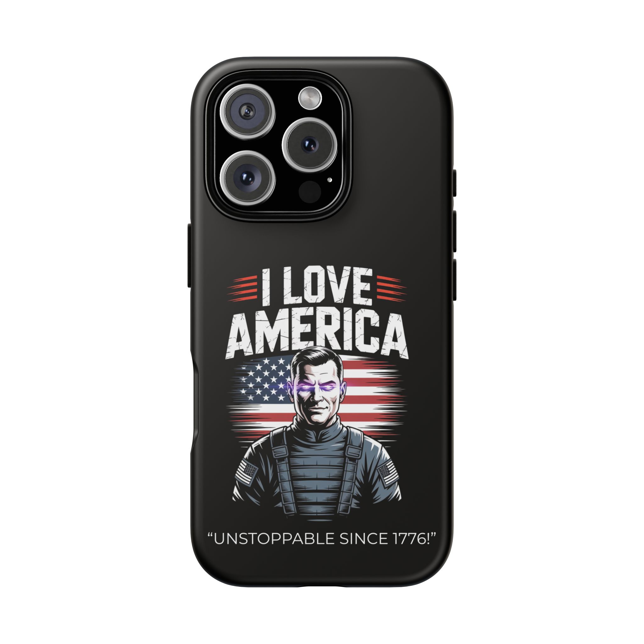 I Love America, Patriotic Phone Case, , Cute Gift for Her, July 4th Accessory, Heart Design, American Pride - Image 5