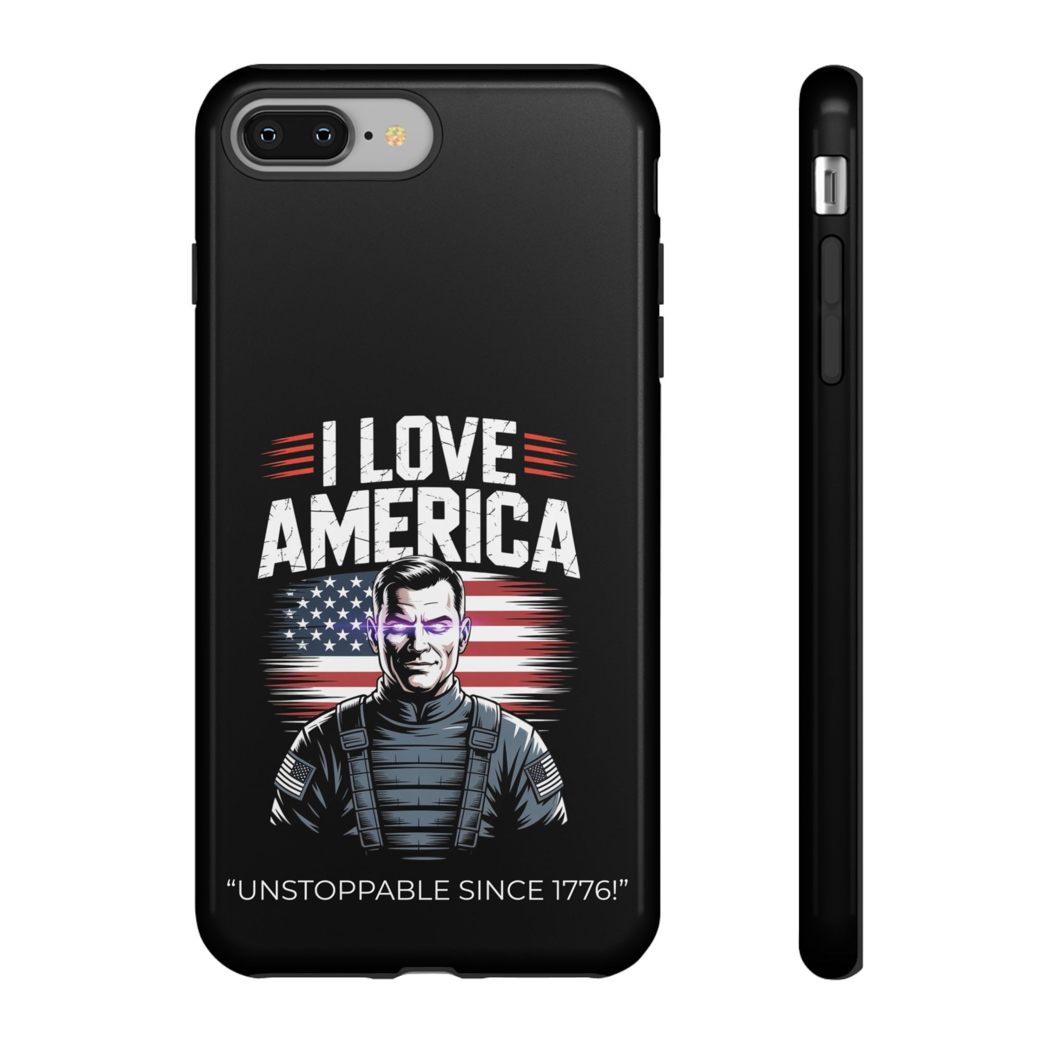 I Love America, Patriotic Phone Case, , Cute Gift for Her, July 4th Accessory, Heart Design, American Pride - Image 10