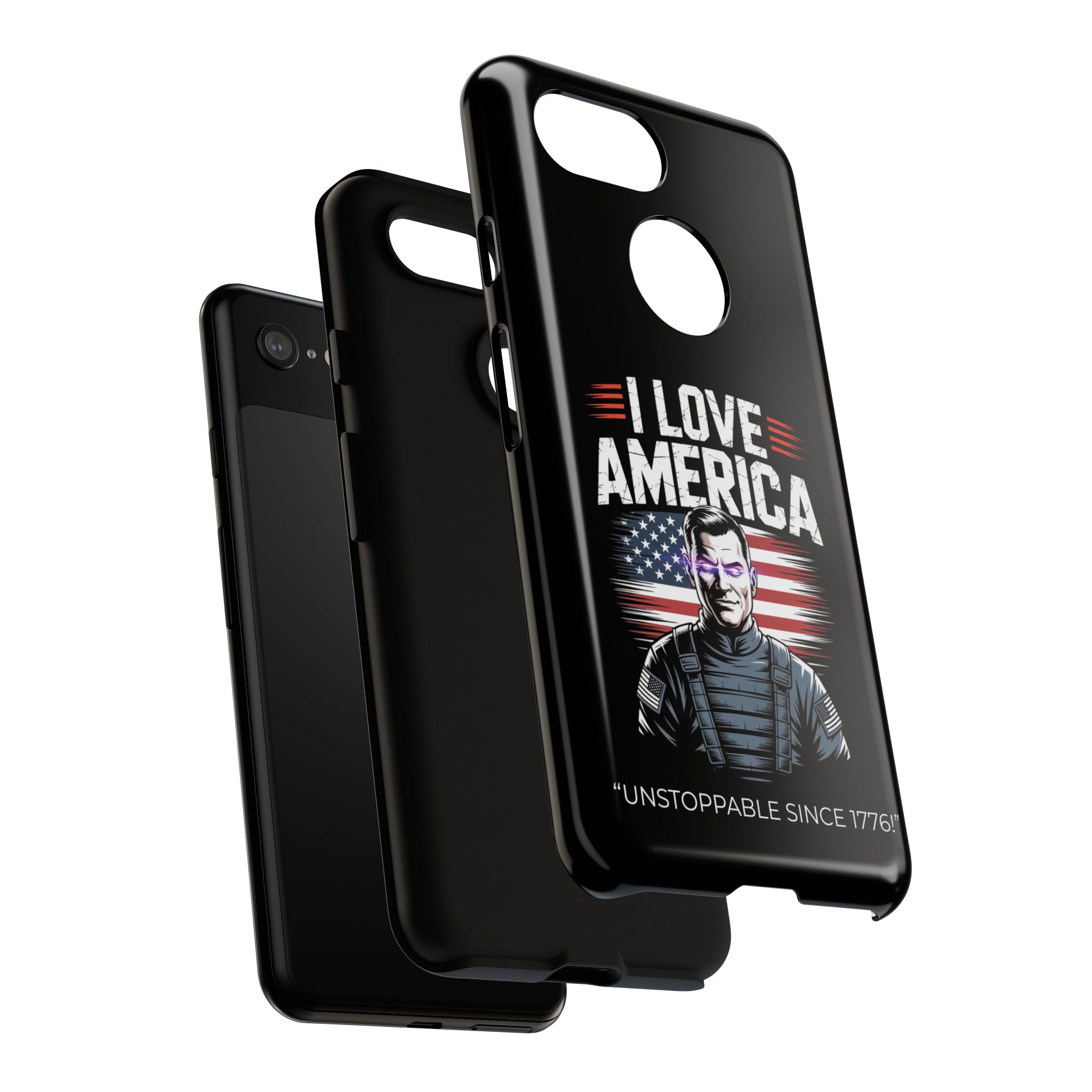 I Love America, Patriotic Phone Case, , Cute Gift for Her, July 4th Accessory, Heart Design, American Pride - Image 42