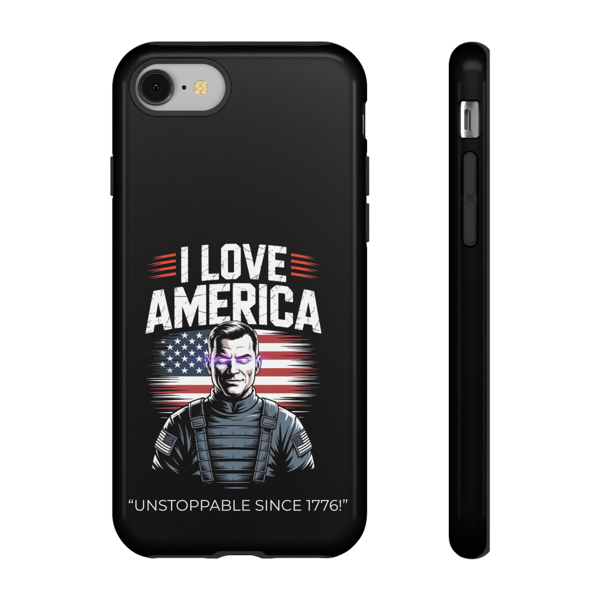 I Love America, Patriotic Phone Case, , Cute Gift for Her, July 4th Accessory, Heart Design, American Pride - Image 9