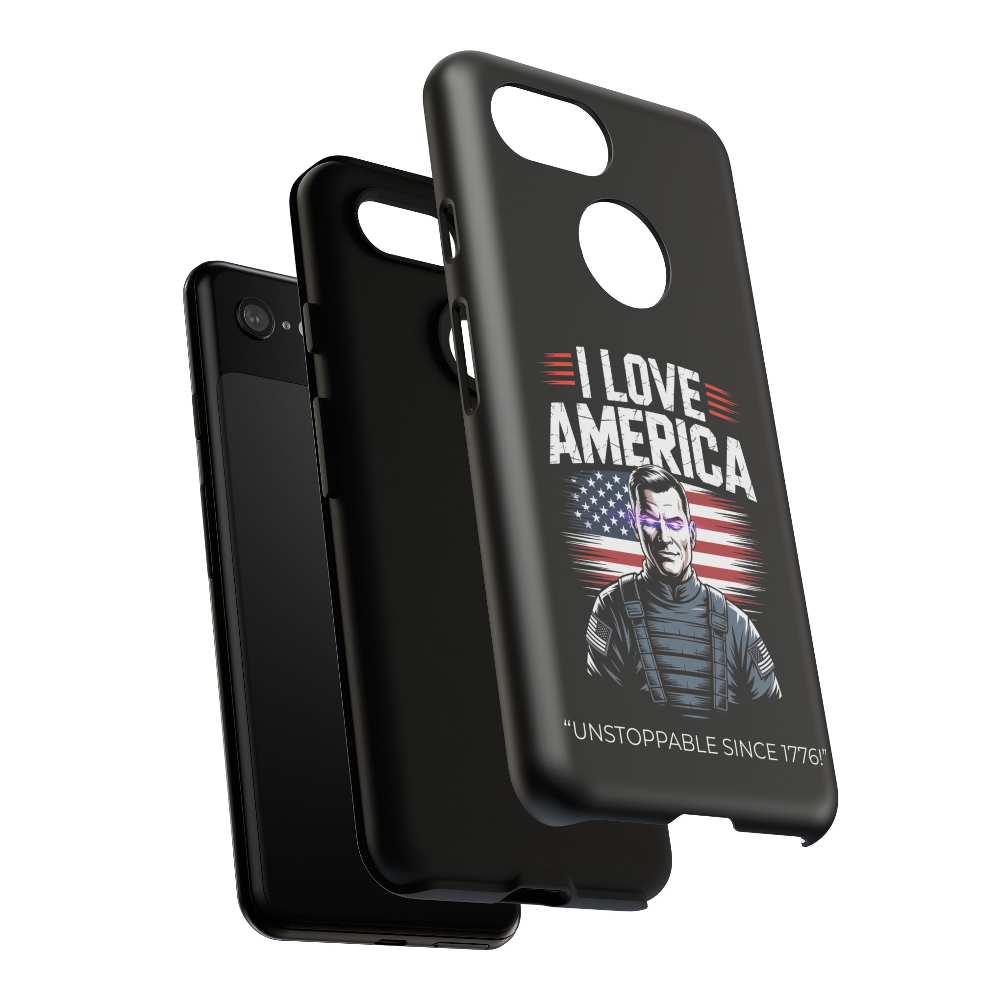 I Love America, Patriotic Phone Case, , Cute Gift for Her, July 4th Accessory, Heart Design, American Pride - Image 45