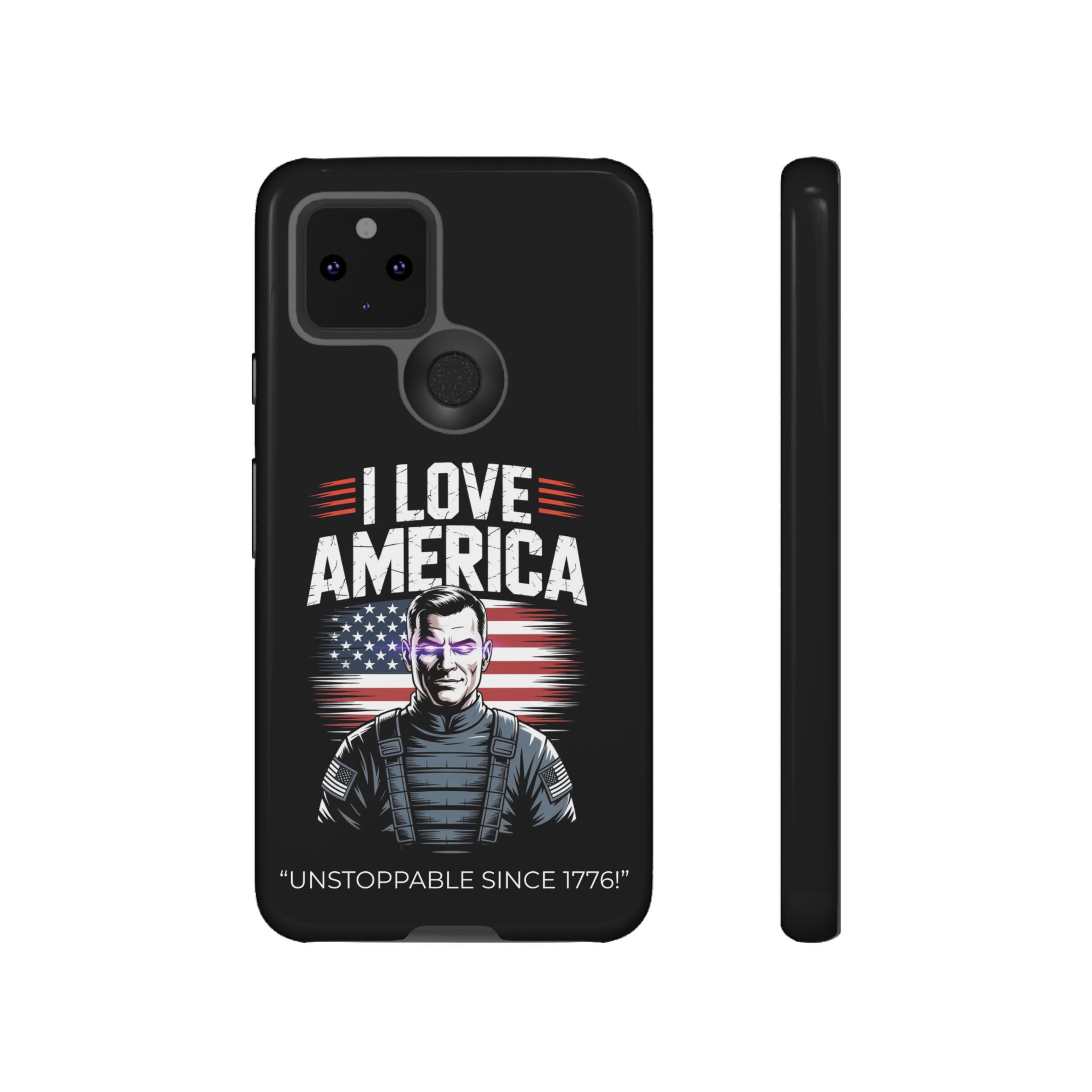 I Love America, Patriotic Phone Case, , Cute Gift for Her, July 4th Accessory, Heart Design, American Pride - Image 11