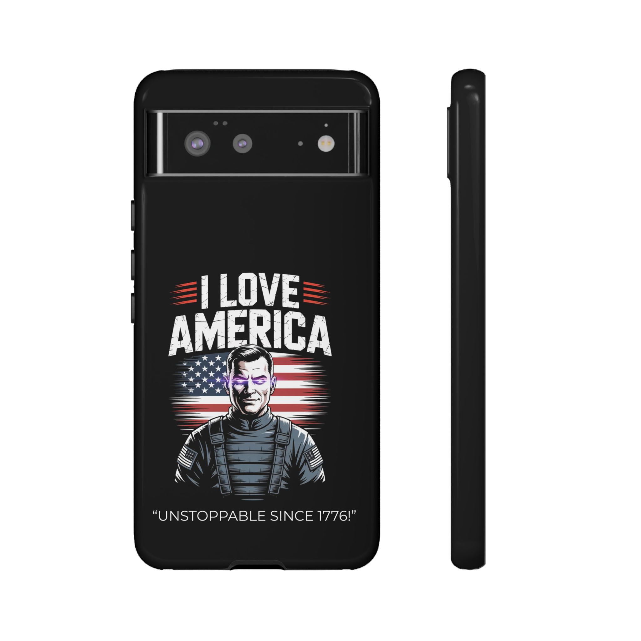 I Love America, Patriotic Phone Case, , Cute Gift for Her, July 4th Accessory, Heart Design, American Pride - Image 13