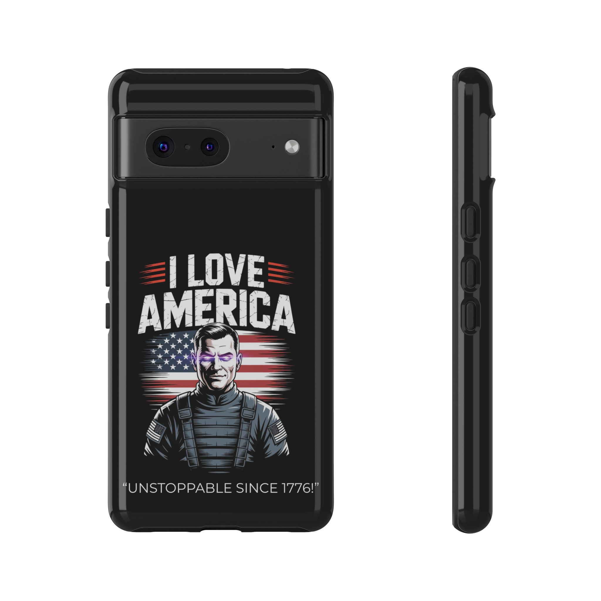 I Love America, Patriotic Phone Case, , Cute Gift for Her, July 4th Accessory, Heart Design, American Pride - Image 15