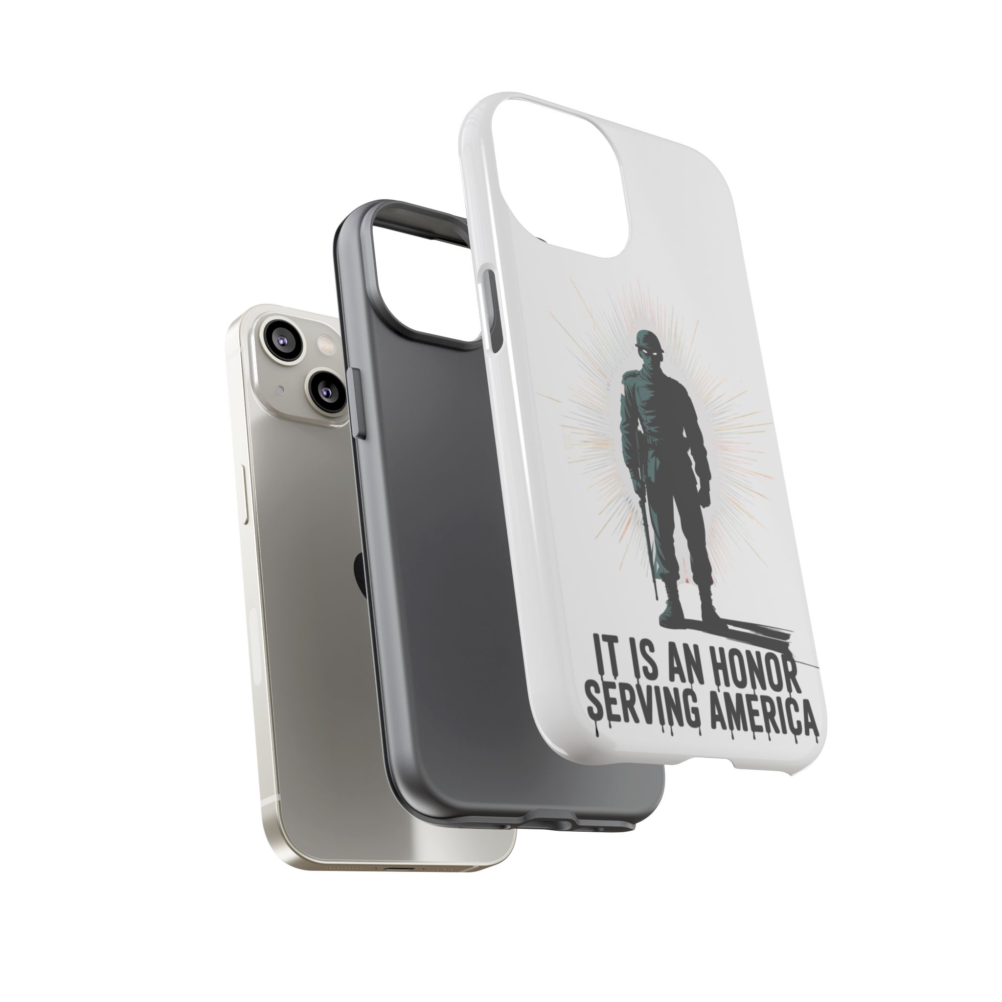 IT IS AN HONOR SERVING AMERICA: Phone Case, Tough Phone Cover for Military Supporters, Patriotic Gift, Veteran Appreciation, Soldier Tribute - Image 3