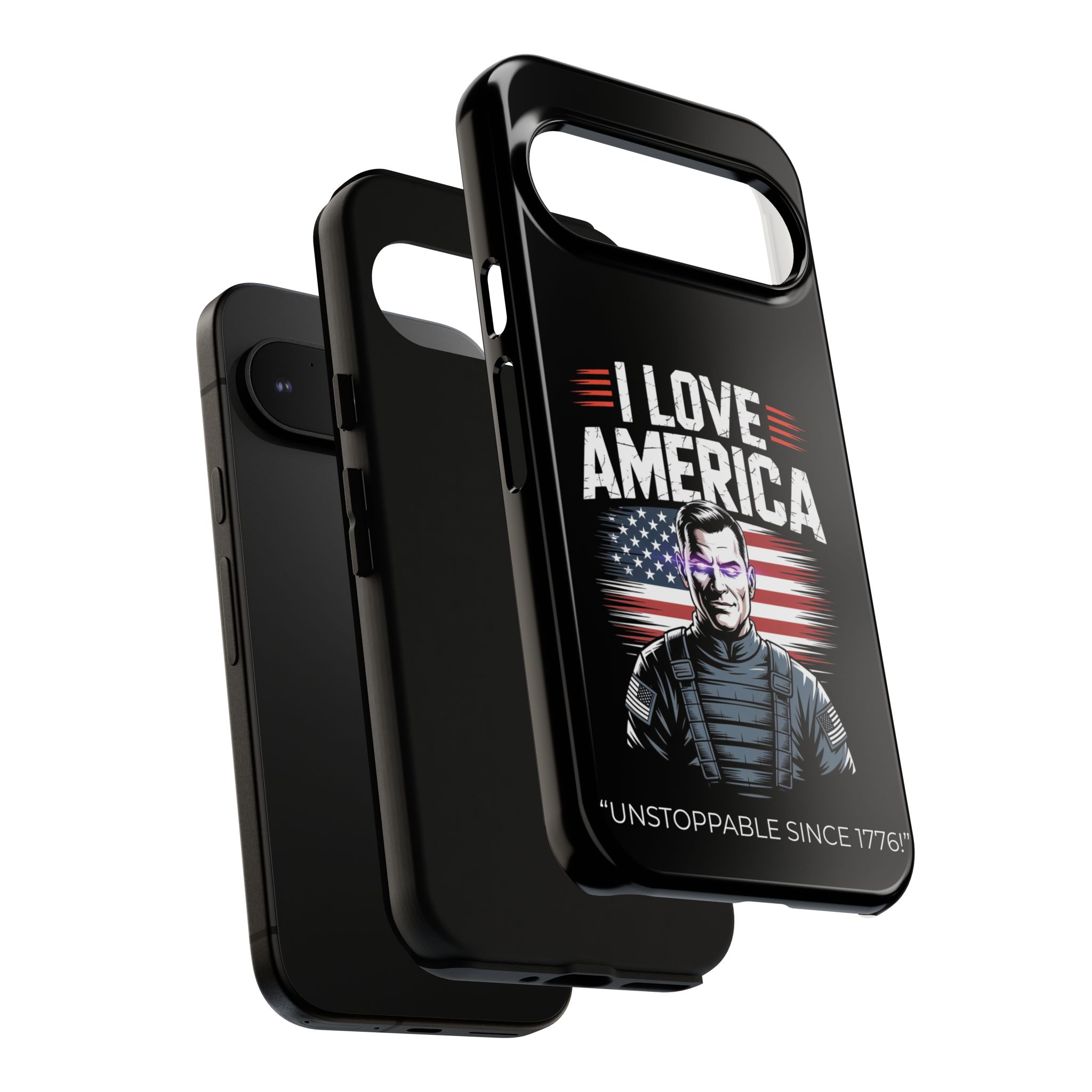 I Love America, Patriotic Phone Case, , Cute Gift for Her, July 4th Accessory, Heart Design, American Pride - Image 33