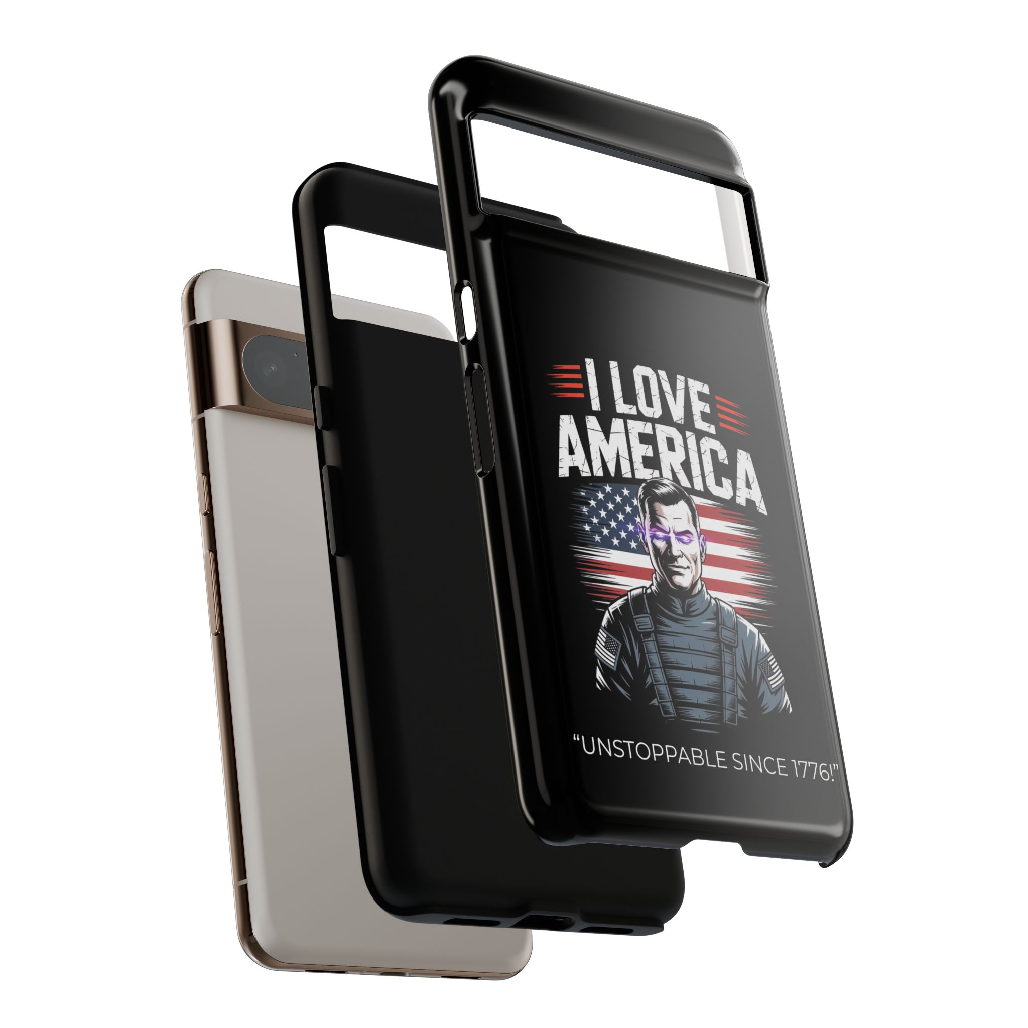 I Love America, Patriotic Phone Case, , Cute Gift for Her, July 4th Accessory, Heart Design, American Pride - Image 26