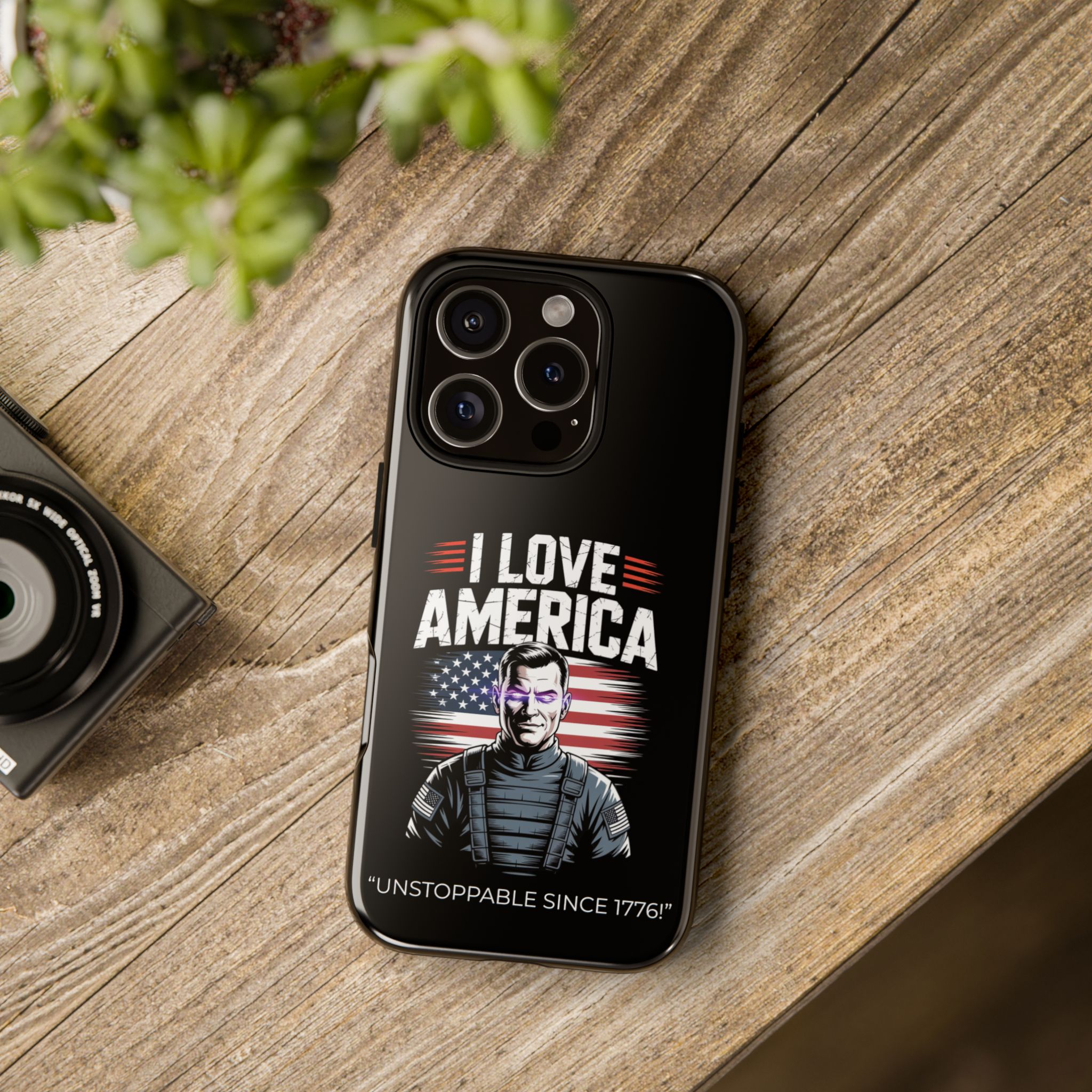 I Love America, Patriotic Phone Case, , Cute Gift for Her, July 4th Accessory, Heart Design, American Pride - Image 4