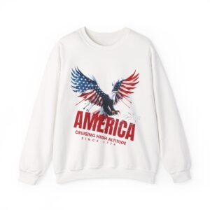 Patriotic Eagle Sweatshirt, Unisex Pullover, America's Freedom Style, Perfect for 4th of July, Thanksgiving, Casual Wear, Gift Idea