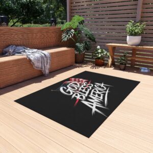 Patriotic Outdoor Rug, God Bless America Area Mat, American Flag Decor, Summer Patio Decoration, Memorial Day, Fourth of July
