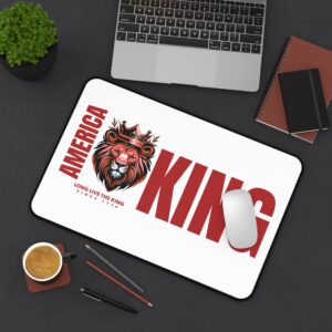 America King Desk Mat - Stylish Office Decor, Gaming Pad, Gift for Leaders, Unique Home Office Accessory, Desk Protector