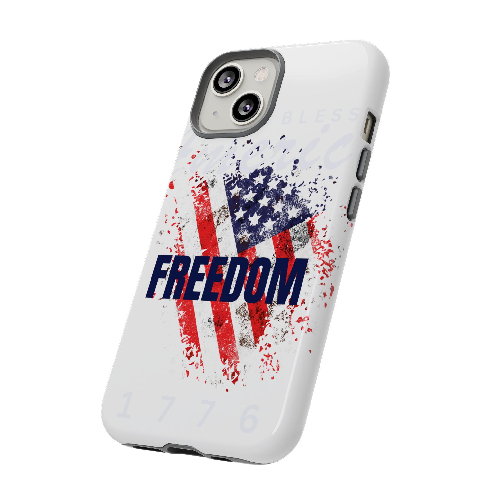 AMERICAN FLAG FREEDOM BLUE COLOR: Phone Case, Tough Phone Cover for Military Supporters, Patriotic Gift, Veteran Appreciation, Soldier Tribute