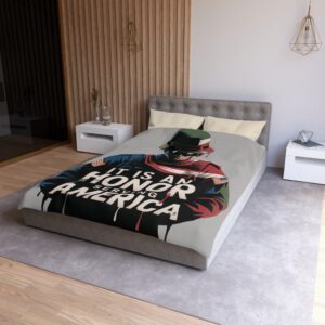 Patriotic Microfiber Duvet Cover - Honor Serving America, Bedroom Decor, Veteran Gifts, Military Theme, Home Textile