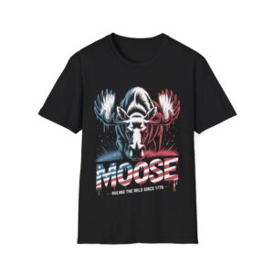 AMERICAN MOOSE T-Shirt - I Love My America, Casual Wear, Independence Day Gift, Summer Adventure Tee, American Pride