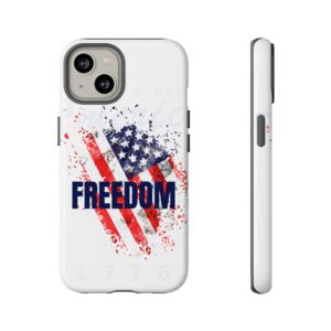 AMERICAN FLAG FREEDOM BLUE COLOR: Phone Case, Tough Phone Cover for Military Supporters, Patriotic Gift, Veteran Appreciation, Soldier Tribute