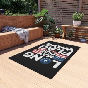 Patriotic Outdoor Rug - Long May Our Flag Wave, Perfect for Independence Day, Summer BBQs, Porch Decor, Garden Mat