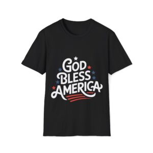 GOD BLESS AMERICA STAR T-Shirt | Unisex Tee for Celebrations, Independence Day, BBQs, Casual Wear, Gift Ideas