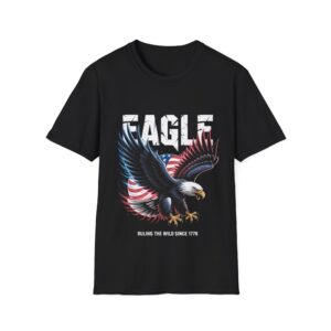 FLYING EAGLE AMERICAN T-Shirt - For all strong Americans, Casual Wear, Independence Day Gift, Summer Adventure Tee, American Pride
