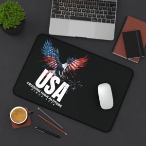 Patriotic Desk Mat - USA Cruising High Altitude, Office Decor, Gamer Mouse Pad, Workspace Accessory, 4th of July Gift