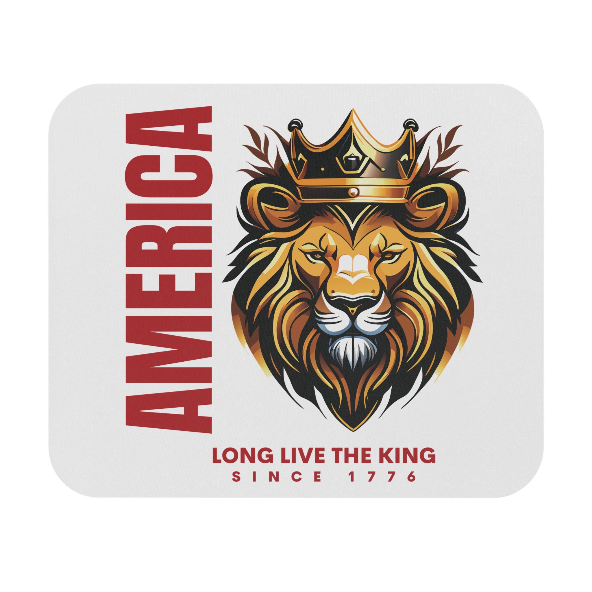 Patriotic Lion Mouse Pad - America, Long Live the King, Desk Accessory, Office Gift, Home Decor, Gamer Essentials