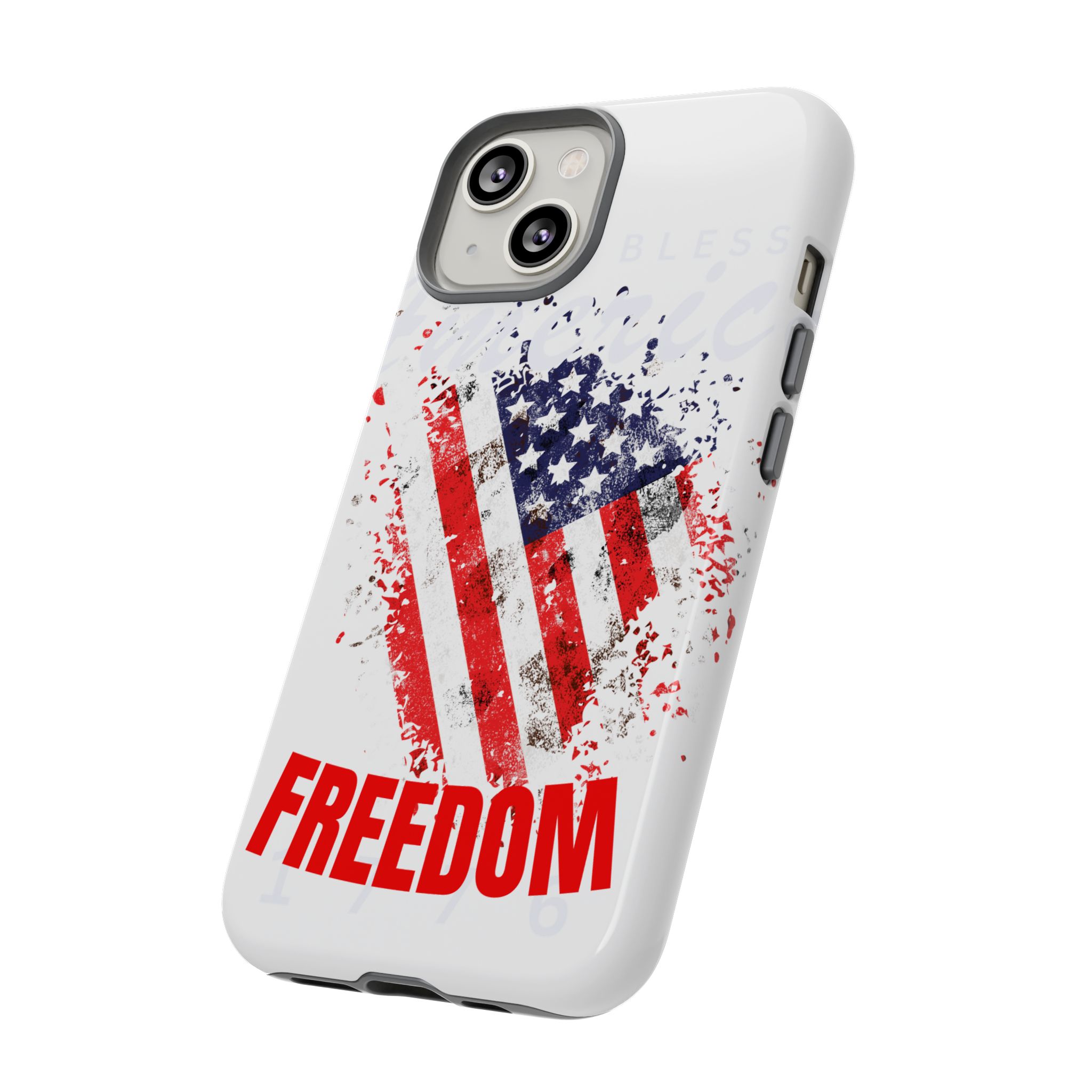 FREEDOM FLAG Phone Case, Tough Phone Cover for Military Supporters, Patriotic Gift, Veteran Appreciation, Soldier Tribute