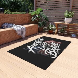 Patriotic Outdoor Rug, USA Decor, Independence Day, Outdoor Spaces, Outdoor Living, BBQ Mat, Summer Vibes, Land of the Brave