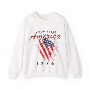 Patriotic Crewneck Sweatshirt - God Bless America, Unisex Sweatshirt, 4th of July Gift, Independence Day Apparel, American Pride Wear